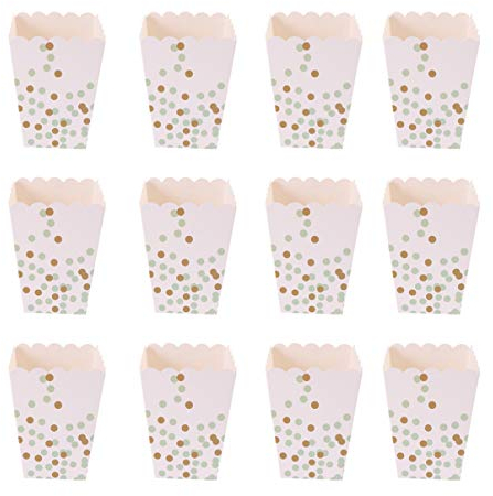 NUOBESTY Cajas de Papel 24pcs de Lunares Palomitas Caja de merienda contenedores Dulces Fuentes del Partido Caja de Regalo Partido desechable