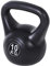 HOMCOM Kettlebell 10kg für Sport und Fitness mit flachem Boden und Griff, Kunststoff und Sand Gewicht Kettlebell, 25x19x28 cm, Schwarz