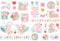 Nattou Wandsticker fürs Kinderzimmer, 2 Bögen, Iris und Lali, Beige/Rosa/Grün