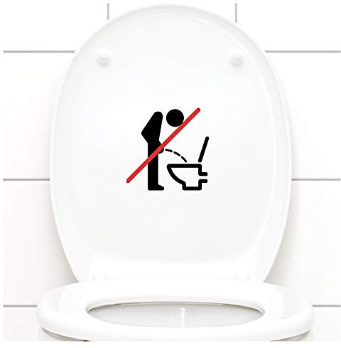 Wandaro WC Aufkleber Piktogramm im Sitzen pinkeln | hellgrau 11 x 12 cm (BxH) | Wandtattoo Bad Badezimmer Sticker Toilette Wandaufkleber Wandsticker W3486