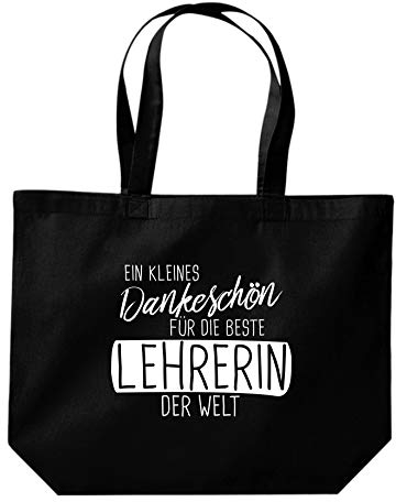 ShirtInStyle Beutel Tasche, Ein Kleines Dankeschön Für Die Beste Lehrerin Der Welt Lehrer Schule, Kita Schule Hort Abschluß Abschied, Farbe Schwarz