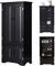RELAX4LIFE Armoire de Rangement à 4 Niveaux avec Portes, Armoire avec Étagères Réglables, Bibliothèque sur Pied en Bois, Armoire d'angle Multifonctionnel pour Maison, Bureau (Noir)