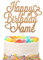 Personalised Happy Birthday Cake Topper | Customized Name Cake Decoration | Double Sided Glitter Card | Rose Gold