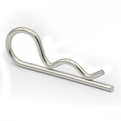 DIOS24 20 Stück Federstecker einfach D= 2,5 x 55 mm (Größe und Menge wählbar) - Edelstahl A4 - Federsplint Federvorstecker Stecker/Splint Vorstecker Sicherungsclips