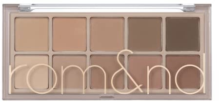 rom&nd Better Than Augen-Make-up-Palette, matter, schimmernder Lidschatten, funkelnder Glitzer, verschiedene 10 warme Farbtöne, langlebig, hochpigmentiert, mischbar, 102 g (05 Shade & Shadow Garden)