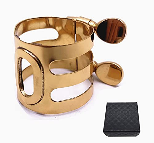 Jiayouy Vergoldetes Altsaxophon-Mundstück, Blattschraube, Doppelschrauben, Blattschraube, Messing