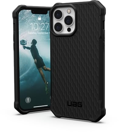 URBAN ARMOR GEAR UAG Schutzhülle für iPhone 13 Pro Max, 17 cm (6,7 Zoll), Essential Armor, schwarz, robuste, stoßfeste, antimikrobielle Schutzhülle