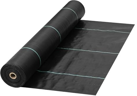 VEVOR Couverture Contre Les Mauvaises Herbes, 5,8 oz, Tissu paysager de barrière Herbe 1,2 x 91,4 m, géotextile tissé Couverture Robuste pour contrôle de l'herbe pour Jardin, Patio, Jardinage, Noir