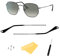 Ersatzbügel für Ray-Ban RB3447 RB3547N RB3548N RB3647N Sonnenbrille Brillen Wechselbügel, mit 4 Schrauben, 1 Schraubendrehe (Titan&schwarz)