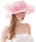 ELLYDOOR Organza Derby Hats for Women Wide Brim Fascinator Hat Rose Flower Wedding Tea Party Hat, 12 Elegant Pink, One Size