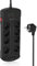 iEcopower 8 Steckdosenleiste Überspannungsschutz mit 4 USB Ports, 3680W/16A, 1050 Joule, Wandmontage Mehrfachsteckdose Überspannungsschutz mit 1,5m Verlängerungskabel Schwarz