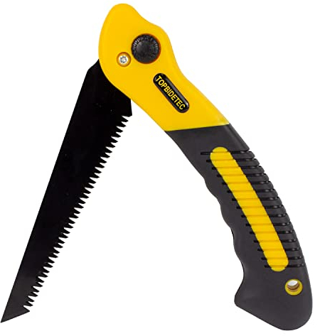 Topbidetec Sierra plegable para paneles de yeso, sierra de mano con agarre antideslizante suave para cortar placas de yeso, paneles de yeso, madera contrachapada y PVC