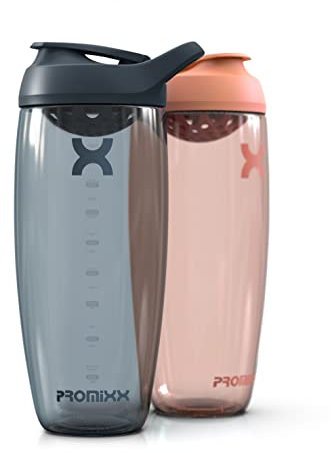 Promixx Pursuit Protein Shaker Bottle (32 oz) – Silent No-Ball Mixer, Leak-Proof Lid, BPA/BPS & Phthalate-Free ECOZEN – Easy-Clean Shaker Cup for Protein Shakes, Pre & Post-Workout Smoothies