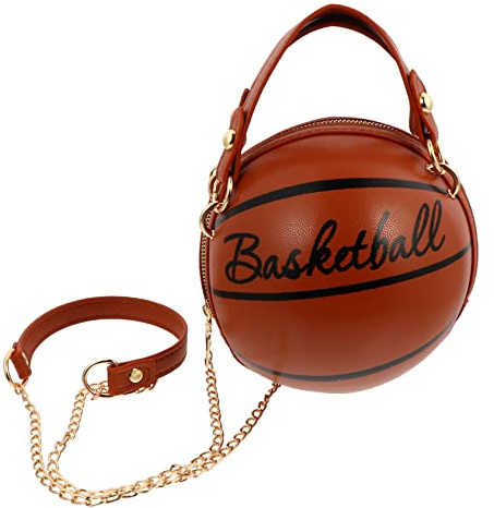 Kleine Basketball Runde Umhängetasche PU Schwarz Weihnachten Feier | Kompakte Damenhandtasche, 1 Stück, PU Leder, für Partys und Clubnächte, Hält Handy und Kosmetik