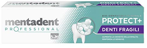 Mentadent Professional Zahnpasta Protect + Zahnspöder, erhöht die Mineraldichte des Nagellacks, stärkt das Zahnfleisch, mit bio-kompatiblen Mineralien und Vitamin E, 75 ml