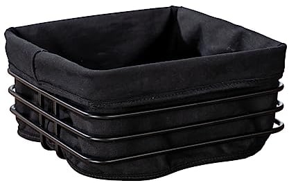 WENKO Brotkorb Premium Square Gestell aus stabilem Metall Schwarz