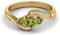 0,40 ctw runder Peridot 925er Sterling Silber Drei-Stein-Frauen-Bypass-Ehering-Statement-Ring Gold-Vermeil, 52