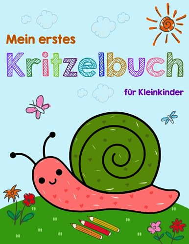 Mein erstes Kritzelbuch für Kleinkinder: 100+ lustige Seiten mit einfachen Zeichnungen für Kinder zum Ausmalen, Ausmalen und kritzeln der ersten ... Gemüse, Fahrzeugen, Sonne, Mond und Sternen