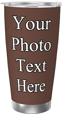 NLWQEKV Bicchiere termico personalizzato Tazza personalizzata in acciaio inossidabile con testo fotografico, Tazza da caffè da viaggio personalizzata Tazza da auto Regali per uomo Donna Papà Mamma