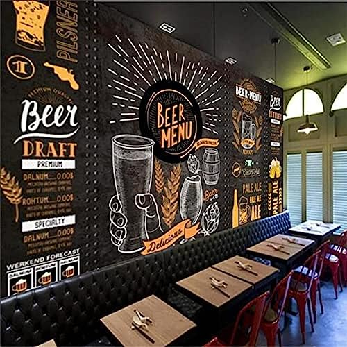3D Tapete Kreidetafel Handbemalte Bierindustrie Dekorative Tapete Restaurant Bar Ktv Weinkeller Wandtapete Tapeten Wohnkultur Fototapete 3D Effekt Wohnzimmer Schlafzimmer Kinderzimmer-200cm×140cm