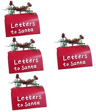Hemobllo 4stücke Weihnachtlicher Metallbriefkasten Dekoratives Xmas Baum Pendant Für Festliche Weihnachtsdekoration