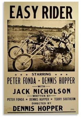 GODARM Easy Rider Filmposter, dekoratives Gemälde, Leinwand, Wandposter und Kunstdruck, moderne Familienschlafzimmer-Dekoration, Poster, 30 x 45 cm