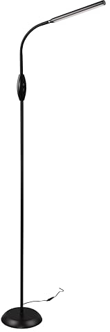 Reality Leuchten LED Stehleuchte Toro R47641102, Kunststoff Schwarz matt, inkl. 5 Watt LED, Touch Dimmer, Lichtfarbe wechselbar, Flexarm