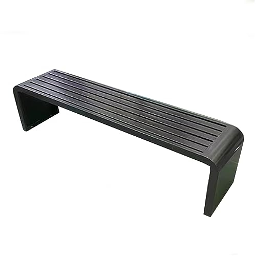 Snaweo Gartenbank Metall, Parkbank Ohne Rückenlehne, Gartenmöbel Bank, Sitzbank für Garten Wetterfest, 2–3 Personen, Ideal für Rasen Und Innenbereich(Nero,120cm/27.3in)