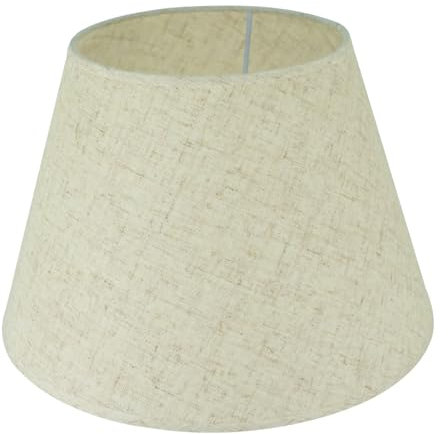 DULEE 12 Zoll Lampenschirm E27 E14 Glühbirne Schraube Handgefertigter Stoff Tischlampenschirm für Stehlampe, Tischlampe, Nachttischlampe (Oben) 18cm x (Höhe) 20cm x (Unten) 30cm, Leinen
