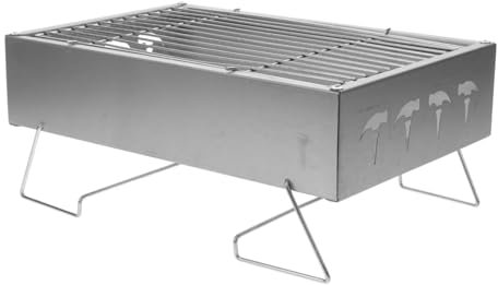 ANDRESLAD Parrilla De Portátil De Inoxidable Plegable Para Camping Barbacoa Al Aire y Picnics Fácil De Limpiar y Transportar Resistente y Duradera