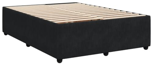 vidaXL Bettgestell, Polsterbett Bett für Schlafzimmer, Bettrahmen mit Lattenrost, Doppelbett Schlafzimmerbett, Schwarz 140x200cm Samt