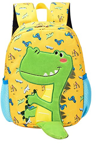 School Bags For Secondary School Ladies Backpack School Starts Season Fashion Breathable Dinosaur Print Child Student Zipper School Bag Nylon Backpack Women'S Backpacks For Work 15.6 Inch (Yellow, S)