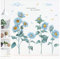 WandSticker4U®- XXL Wandsticker SONNENBLUMEN in BLAU (96x76 cm) I Wandtattoo Blumen Wohnzimmer Schlafzimmer Küche Flur Blätter Pflanzen Wand-aufkleber Wand Deko