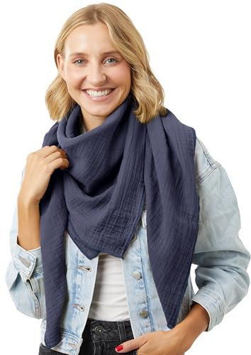 Salt & Sand Musselin Tuch Damen PREMIUM QUALITÄT/Schals & Tücher für Damen/Halstuch Damen/Musselin Schal Damen/Musselintuch Damen/Halstuch - ÖKO-TEX 100 - besonders hautfreundlich