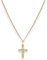 1mm Collier Panzerkette Goldkette mit Kreuz Halskette aus 585 Gold Gelbgold 45cm