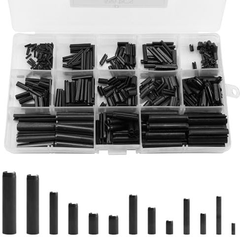 Spannstift Hohlsplinte Sortiment 550 Stück Hohl Federstifte Manganstahl Spannstift Sortiment Kerbstifte Sortiment Sicherungsstift Spannstifte - M1.5/M2/M2.5/M3/M4/M5/M6