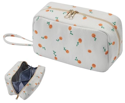 Jiliyote Kulturbeutel Damen Cord Kulturtasche Reise Kosmetiktasche Damen aus Kord Make-up Tasche Damen Waschtasche Cord Cosmetic Bag für Mädchen Travel Damen