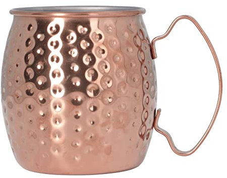 KJAOYU Moscow Mule Mugs, Hammered Copper Cups, 304 Stainless Steel 500ml Large Capacity Cocktail Mug, Ideal for Bars, Hotels, and Restaurants, Luxurious Rose Gold Finish (Rose Gold)
