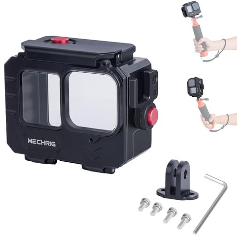 Mechrig Aluminum Waterproof Case for GoPro HERO13 Black HERO12 HERO11 HERO10 HERO9 Action Camera 80M Deep Waterproof Horizontal and Vertical Shooting Switch (Standard Model 63071)