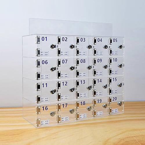 LLZJDDPLY Cell Phone Locker Box for Classroom, Clear Acrylic Phone Jail Storage Cabinet Wall Mounted for School Factory(40)