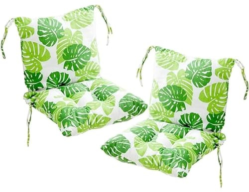 2er Set Niedriglehner Auflagen Set Stuhlauflage,40x80cmAbnehmbarem Rückenlehne Auflage für Stühle Bänke in Haus und Garten Sitzkisse(Style1)