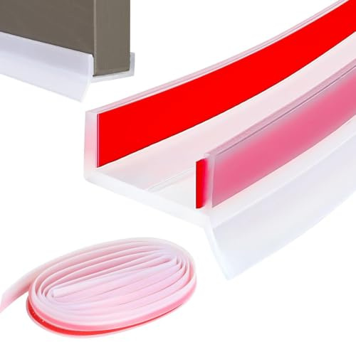 Profilo per Battiscopa da Cucina, 5 M Autoadesivo Tenuta per Battiscopa Cucina, Profilo per Zoccolo, Adatto per Legno Dello Spessore di 15 mm, 16 mm e 17 mm, Trasparente, per Bagno, Camera da Letto