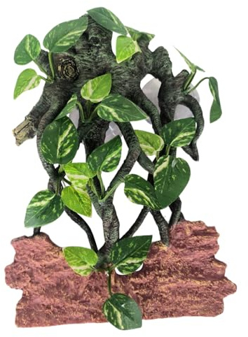Nucelit Plante de terrarium pour lézards - Branche grimpante artificielle pour reptiles - Accessoire pour habitats d'animaux domestiques - Décoration en résine - Racine d'arbre - Reptiles