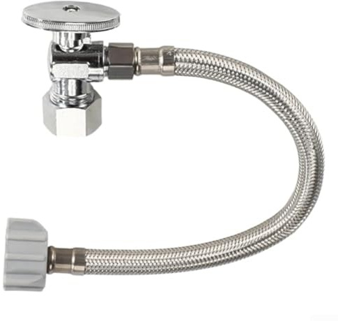 Honseadek Edelstahl WC-Schlauch Wasserversorgungsleitung Kit mit auslaufsicherem Anschluss und Absperrventil für Standard 3/8 Kompression x 7/8 Kugelhahn Toiletten