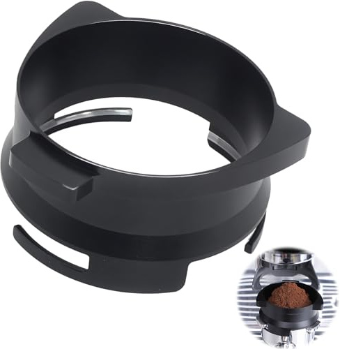 Coffee Dosing Funnel 54mm Espresso Coffee Dosing Ring Coffees Dosing Accessories Compatible with Sage Barista Express Breville Portafilter, Black Hand Free