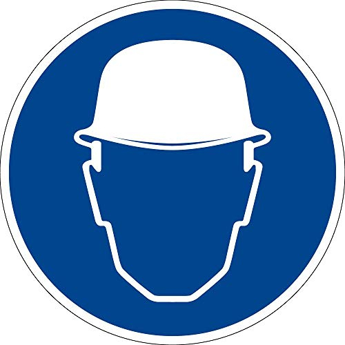 Gebotszeichen - Schutzhelm benutzen - Aluminium selbstklebend - 40 cm