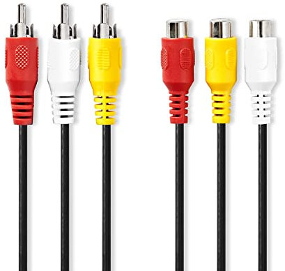 Nedis Cable de Video Compuesto 3X RCA Macho - 3X RCA Hembr