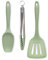 Zeal JSET27G Non-Stick Silicone Spatula Spoon, Cooking Tongs & Turner 3-Piece Set-Sage Green