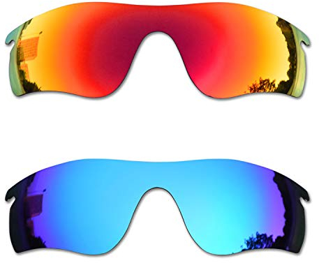 SOODASE Für Oakley Radarlock Path Sonnenbrillen Rot/Blau 2 Paare Polarisierte Ersatzgläser