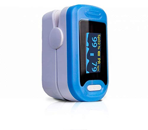 Mobiclinic®, Pulsioxímetro de Dedo, Oxímetro Pulso, Digital, PY-04, Preciso y Fiable, No Invasivo, Pulsómetro con Pantalla Led, Frecuencia Cardíaca, Medición Spo2, Azul